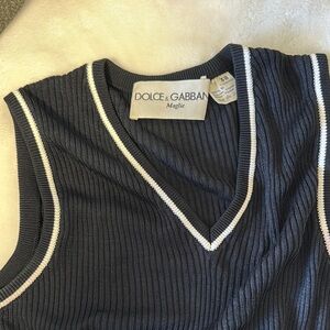 Dolce & Gabbana Navy Sleeveless Top